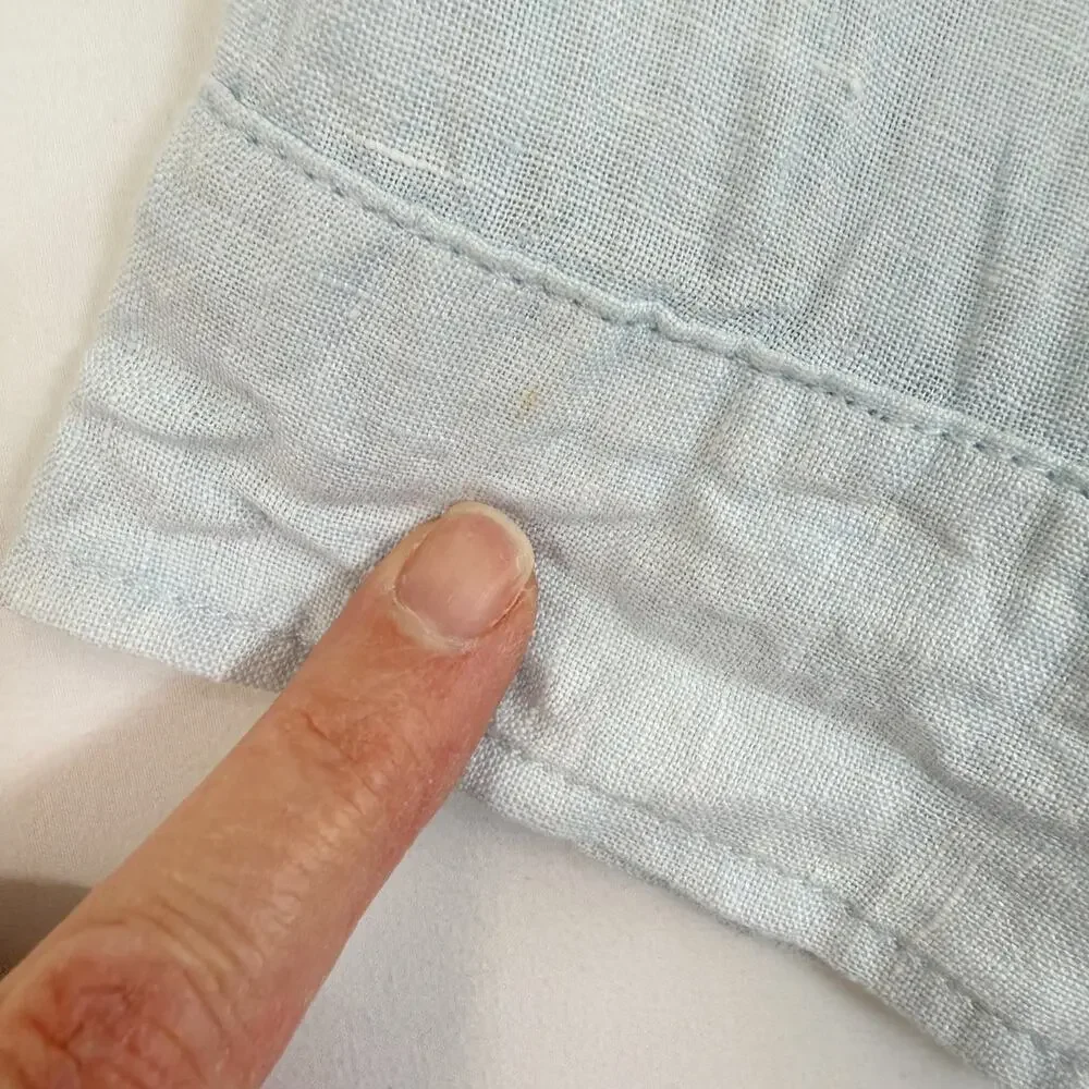Sigrid Olsen 100% Linen Light Blue Button Down Long Sleeve Top Women's XL - Picture 12 of 12